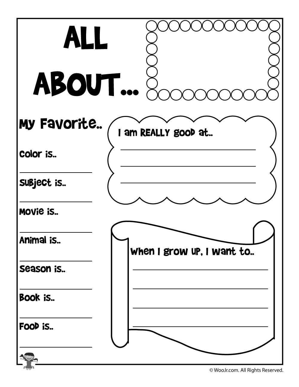 Printable About Me Worksheets Woo Jr Kids Activities All About Me 