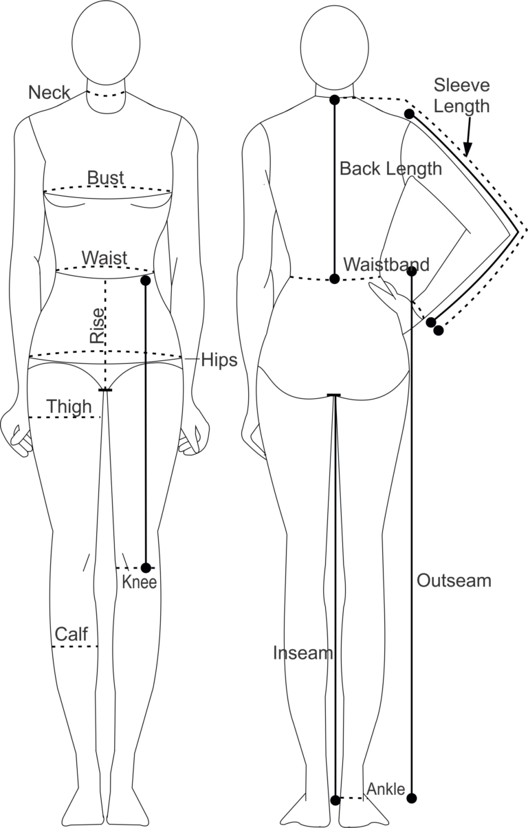 Printable Body Measurement Chart Sewing Measurements Sewing Design