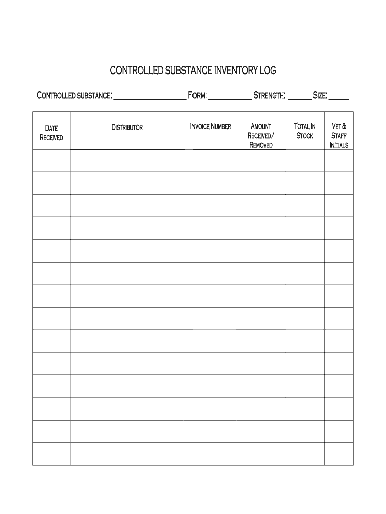 Printable Controlled Substance Log Fill Online Printable Fillable 