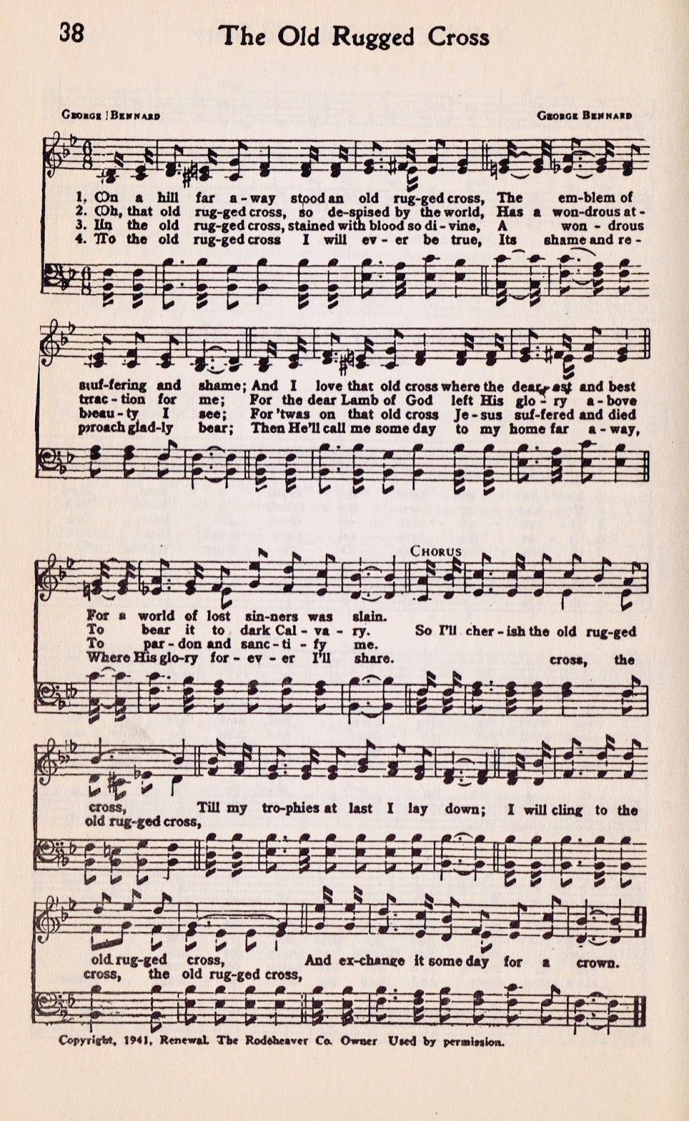 Printable Hymn Book Page The Old Rugged Cross Printable Hymns 