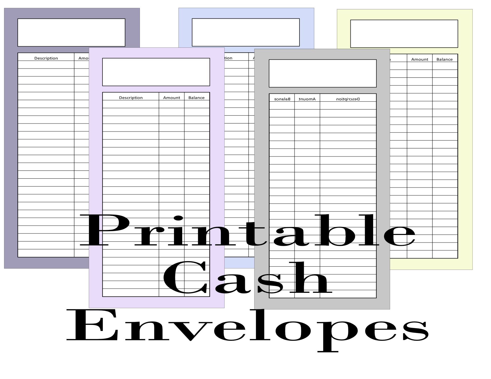 Printable PDF Cash Envelopes Set Of 5 Budget Planning Etsy Cash 