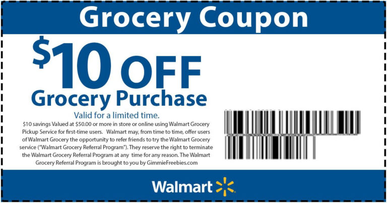 Rare Walmart Coupon 10 Off Groceries GimmieFreebies Walmart