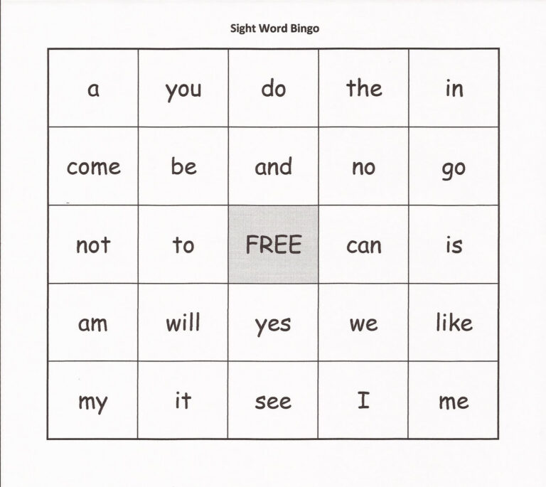 Relentlessly Fun Deceptively Educational Sight Word Bingo