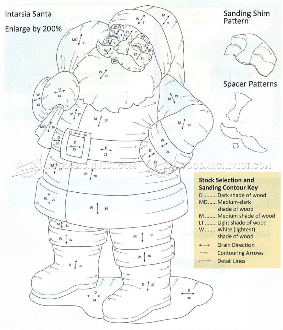 Santa Intarsia Patterns Intarsia Patterns Woodworking Plans 