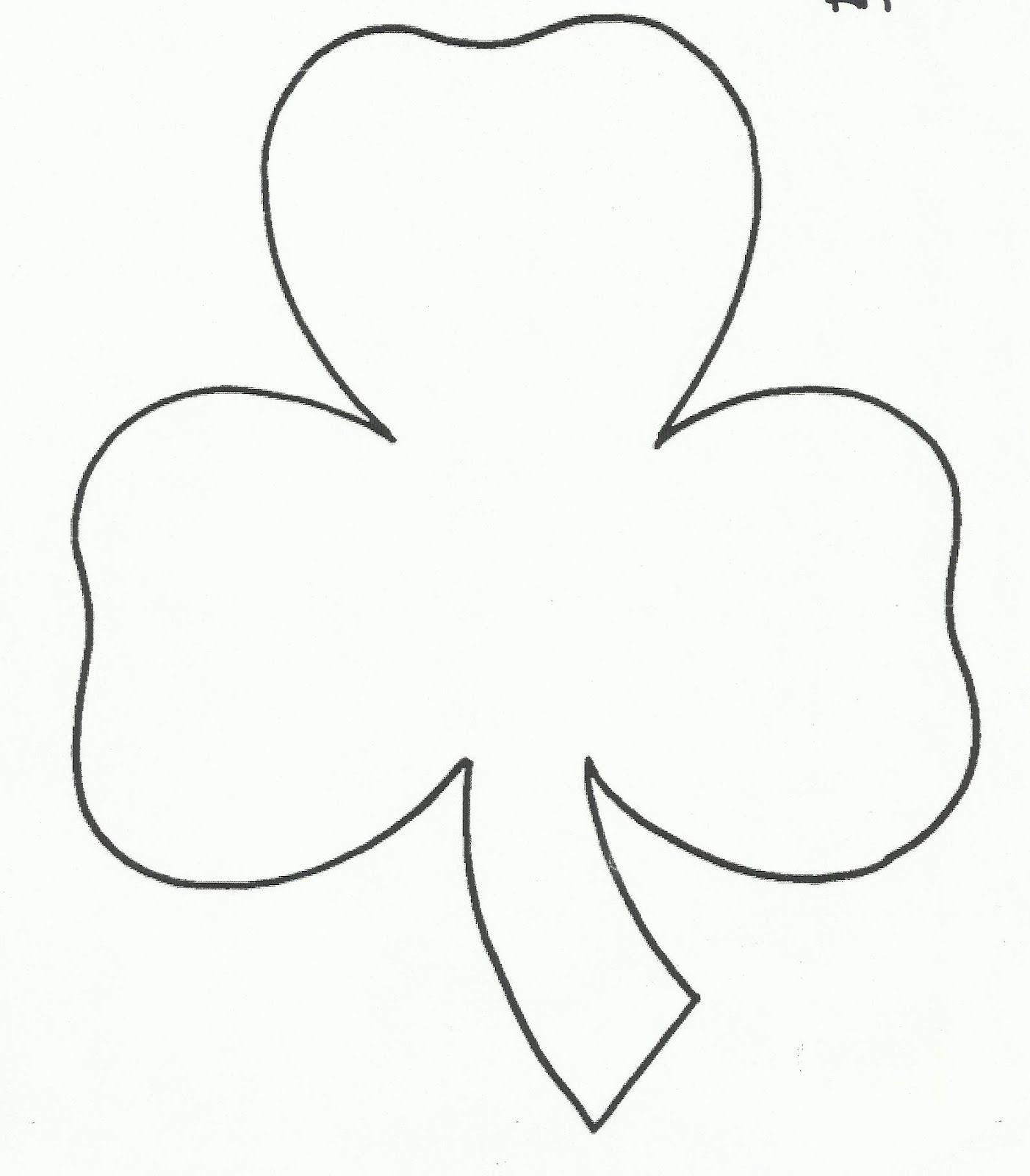 Shamrock Templates Printable Shamrock Template St Patricks Day 