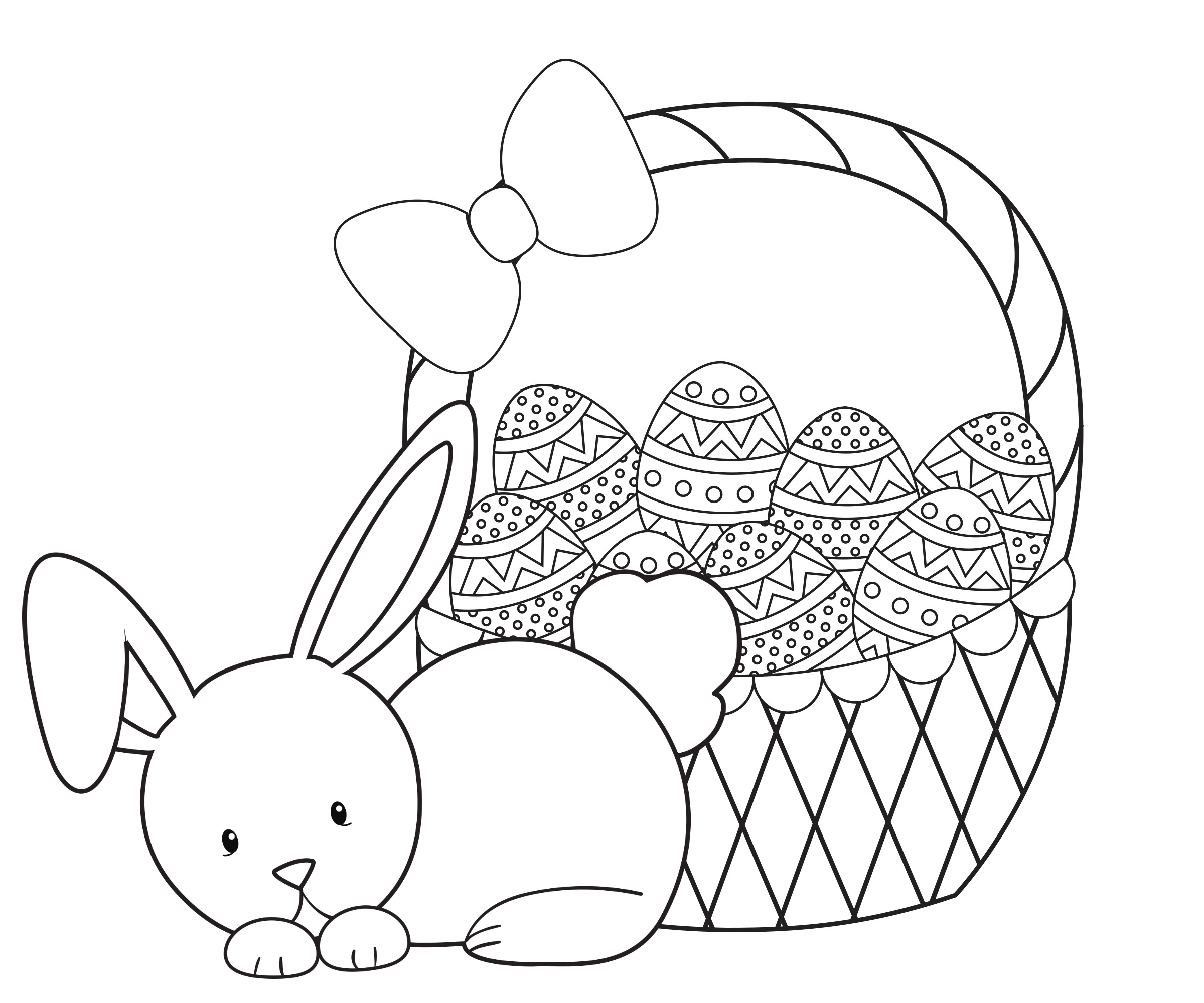 Simple Easter Bunny Coloring Pages At GetDrawings Free Download