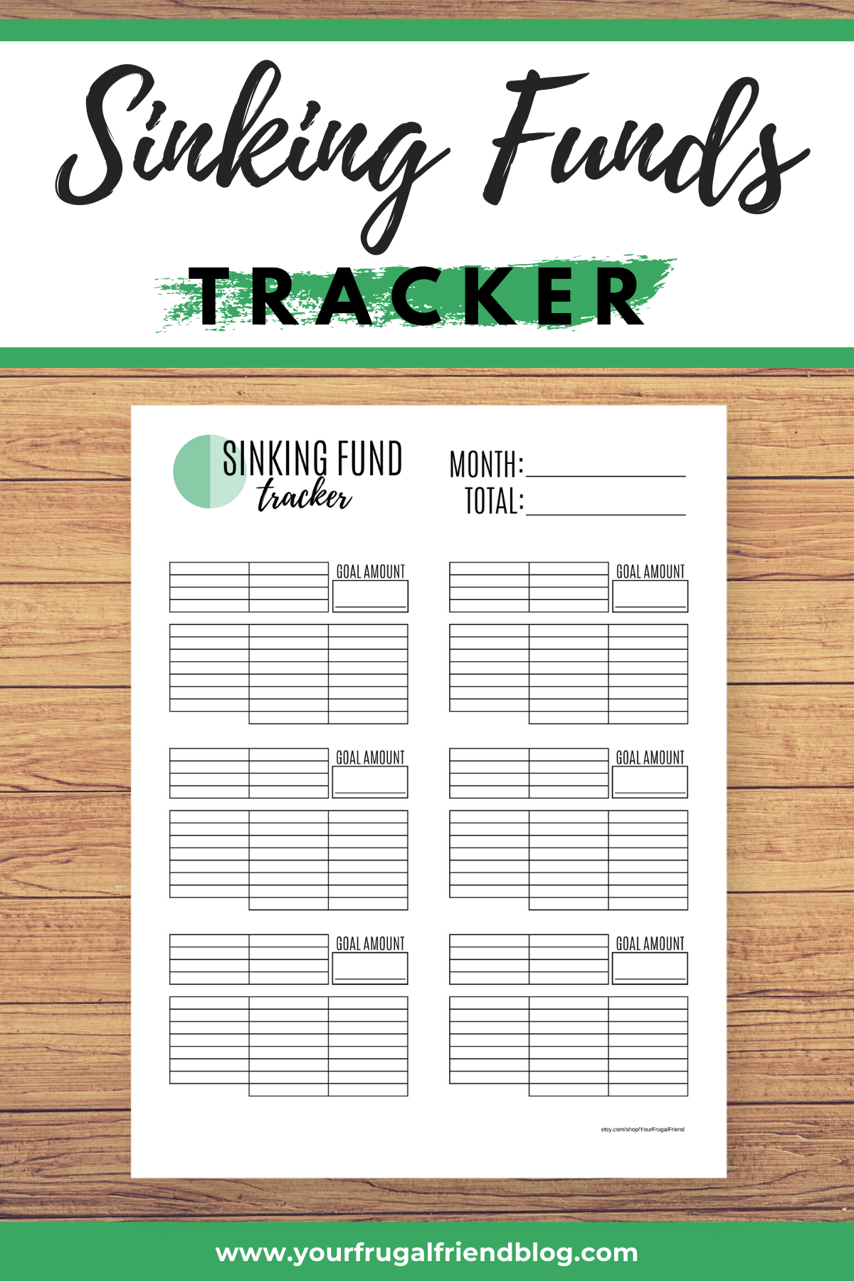 Sinking Funds Tracker Sinking Fund Printable Sinking Funds Etsy In 