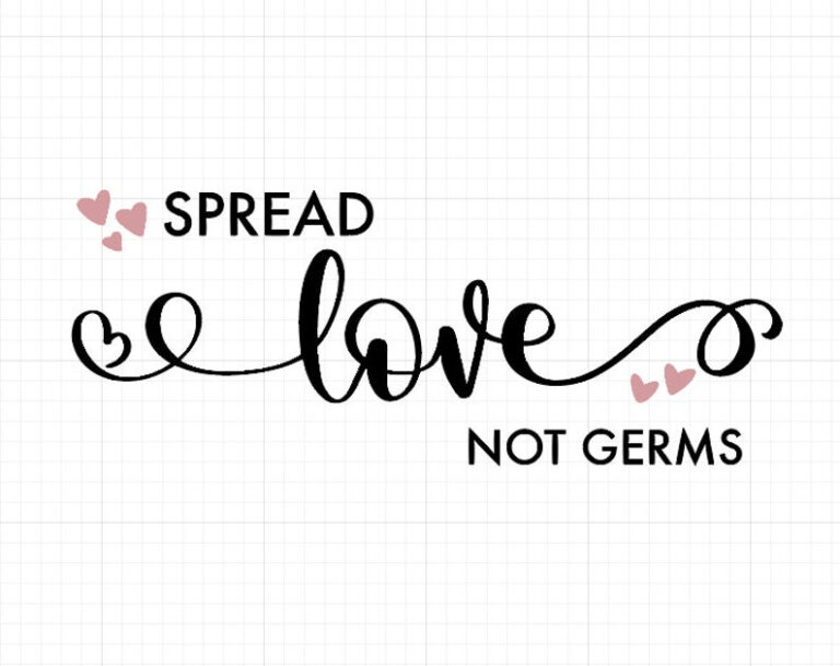 Spread Love Not Germs SVG Printable Wedding Sign Wedding Etsy