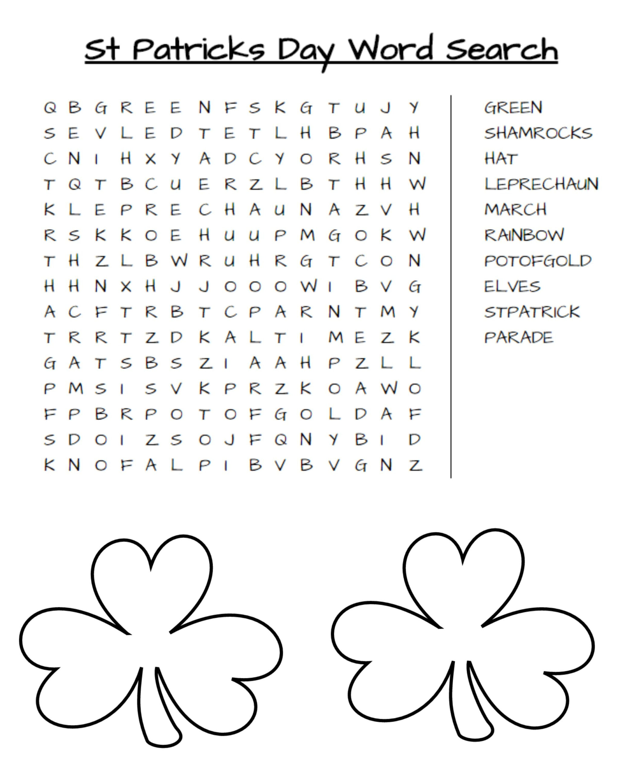 St Patrick s Day Word Search Free Printable Simply Southern Mom