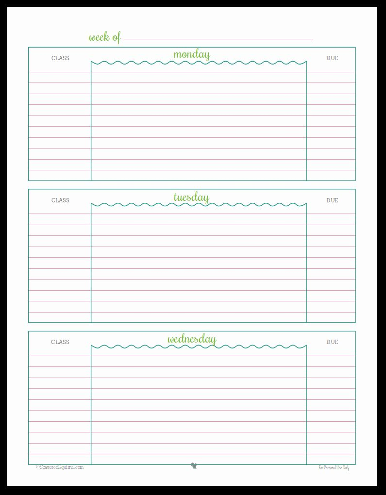 Student Weekly Planner Template Awesome Getting Ready For Back To 