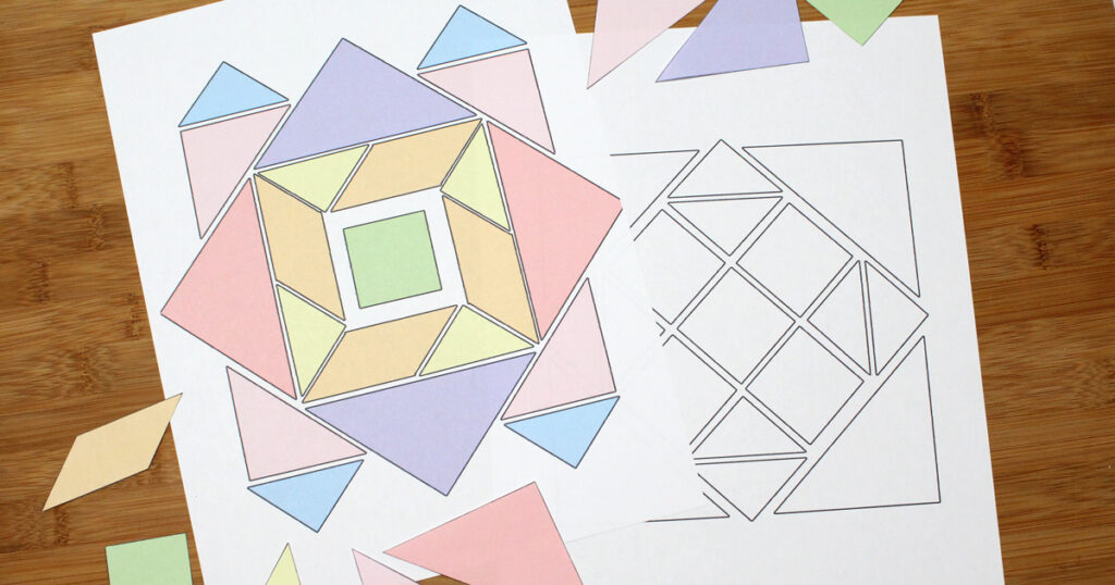 Tangrams Mandala Puzzles Printable Matching Coloring Activity Pages