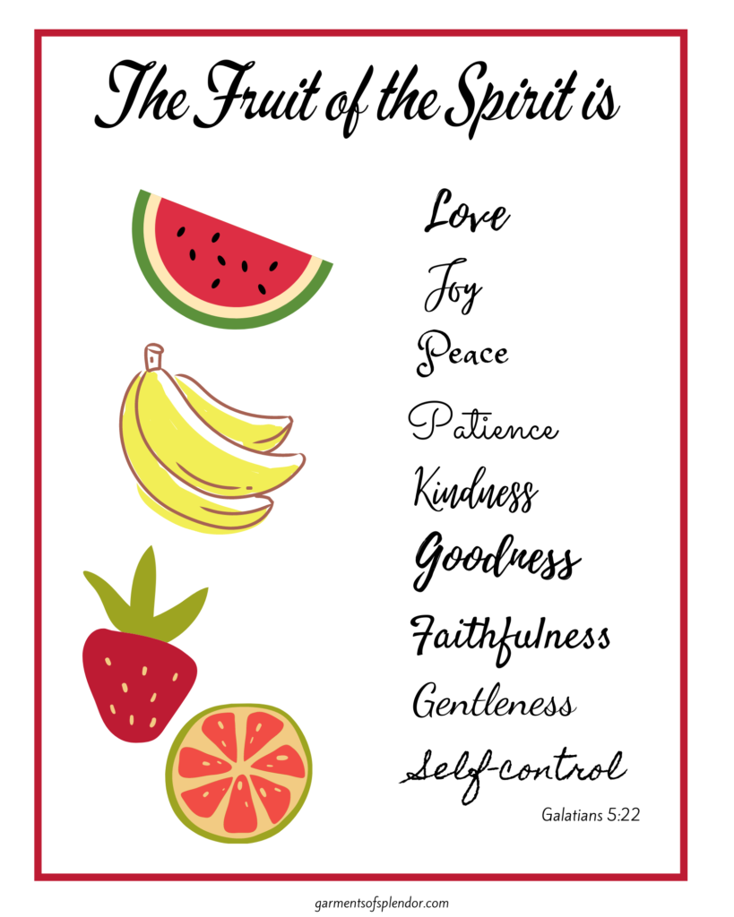 Ten Free Fruit Of The Spirit Bible Printables