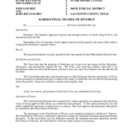 Texas Divorce Forms Free Templates In PDF Word Excel To Print