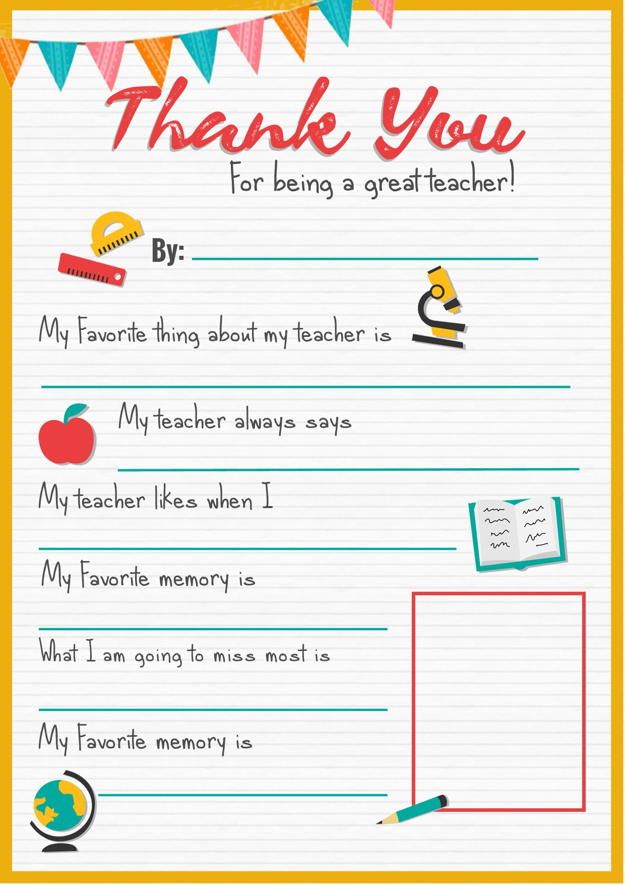 Thank You Teacher A Free Printable Stay At Home Mum