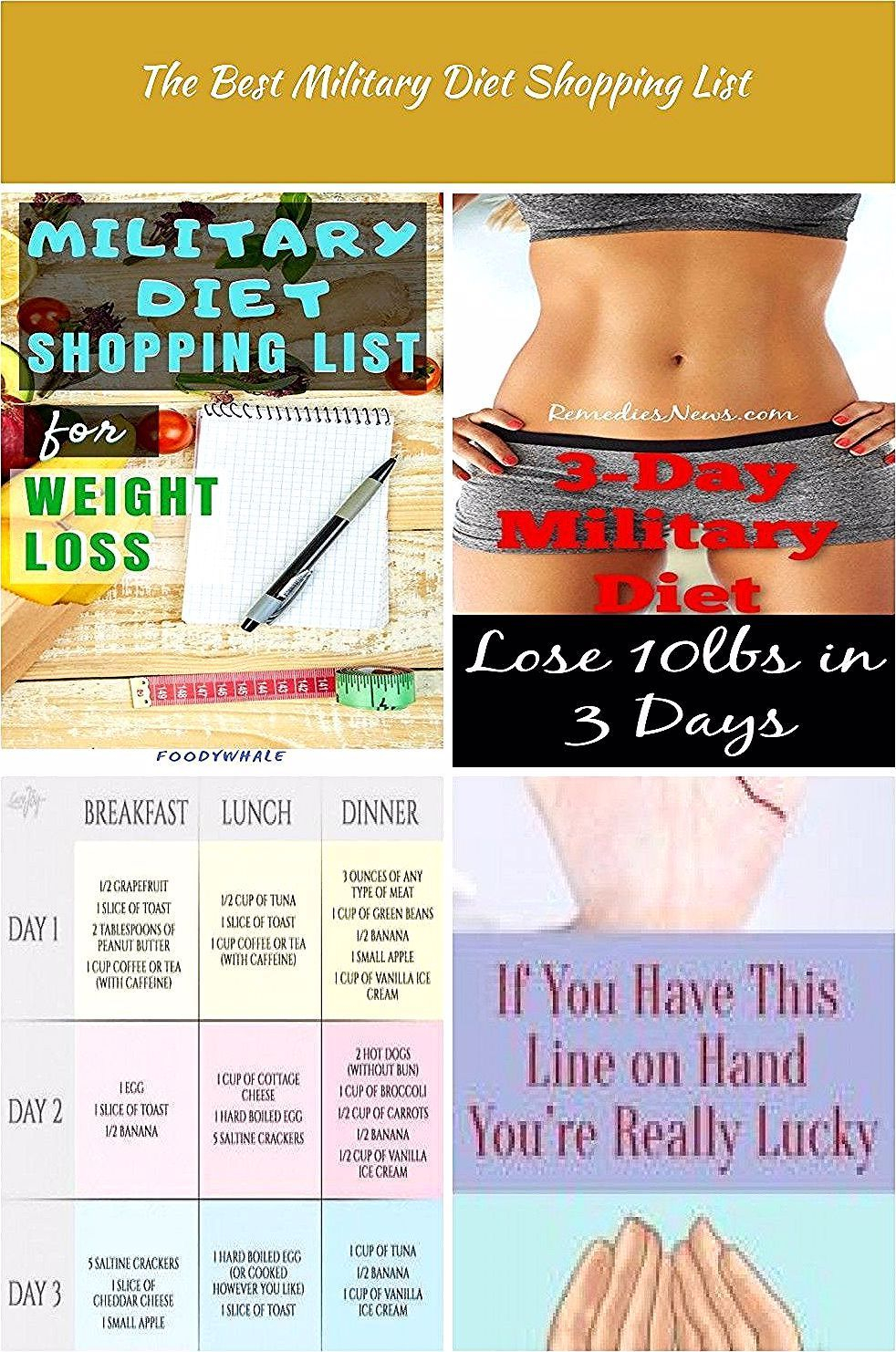 The Military Diet Shopping List Substitution Simple 3 Day Military