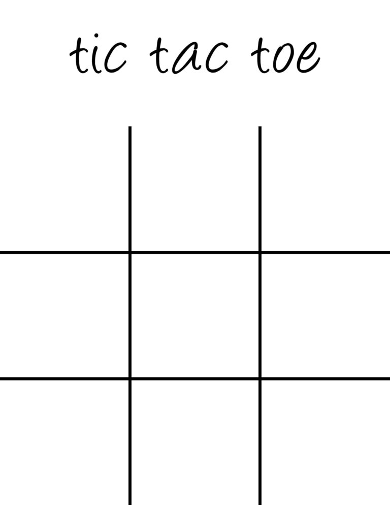 Tic Tac Toe Board Printable 5 Minutes For Mom