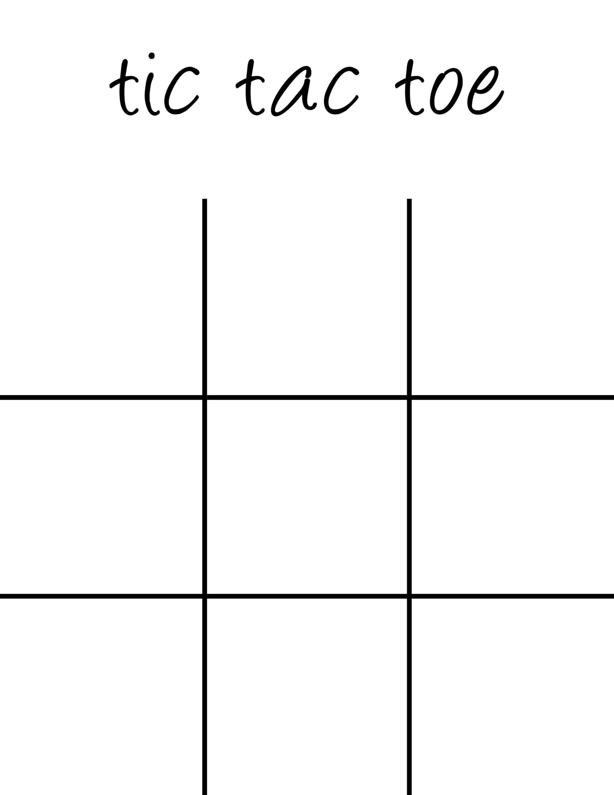 Tic Tac Toe Board Printable 5 Minutes For Mom
