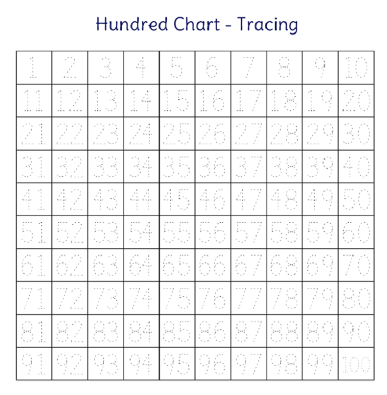 Trace Numbers 1 100 Activity Shelter