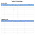 Vacation Itinerary Template 8 Free Excel PDF Documents Download