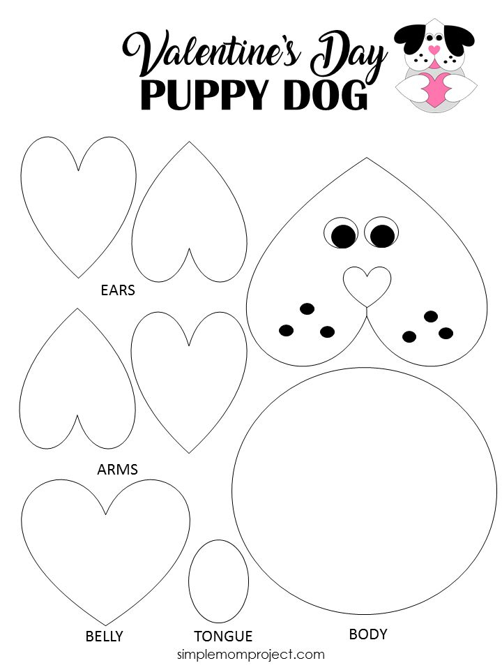 Valentine s Day Puppy Dog Card With FREE Printable Template Easy 