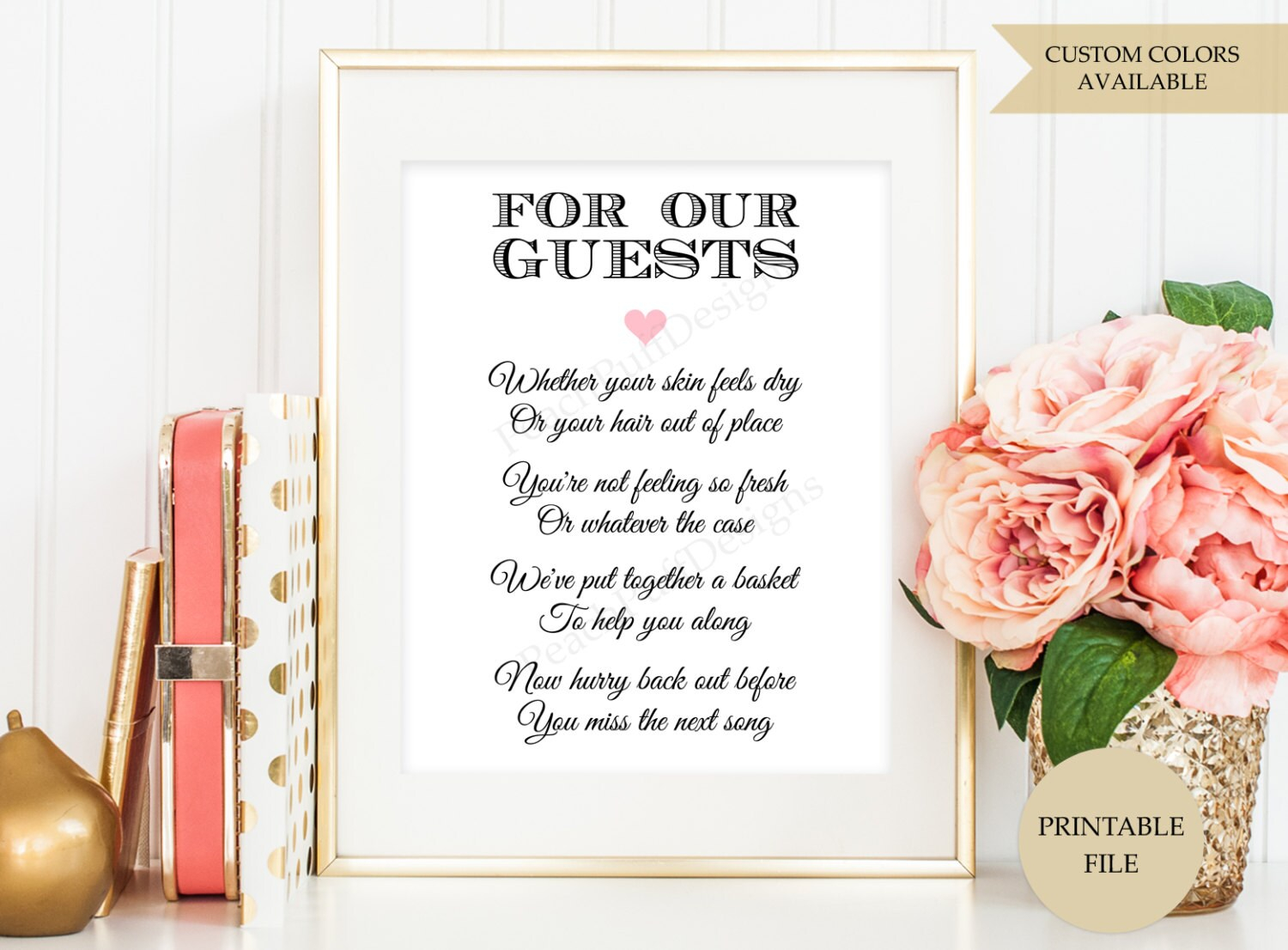 Wedding Bathroom Basket Sign PRINTABLE FILE Wedding