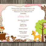 Woodland Baby Shower Invitation FREE Thank You Card Included 15 00