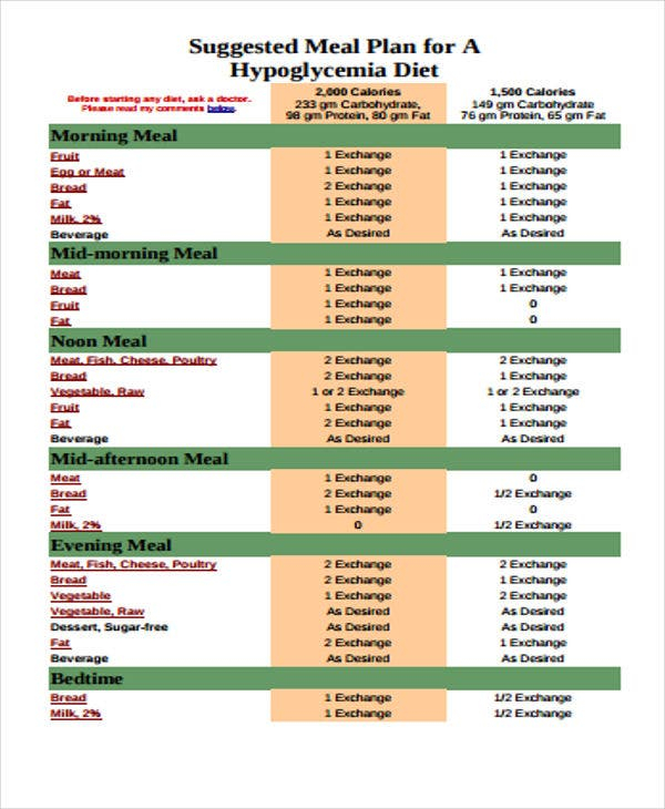 13 Diet Plan Templates Free Sample Example Format Download Free