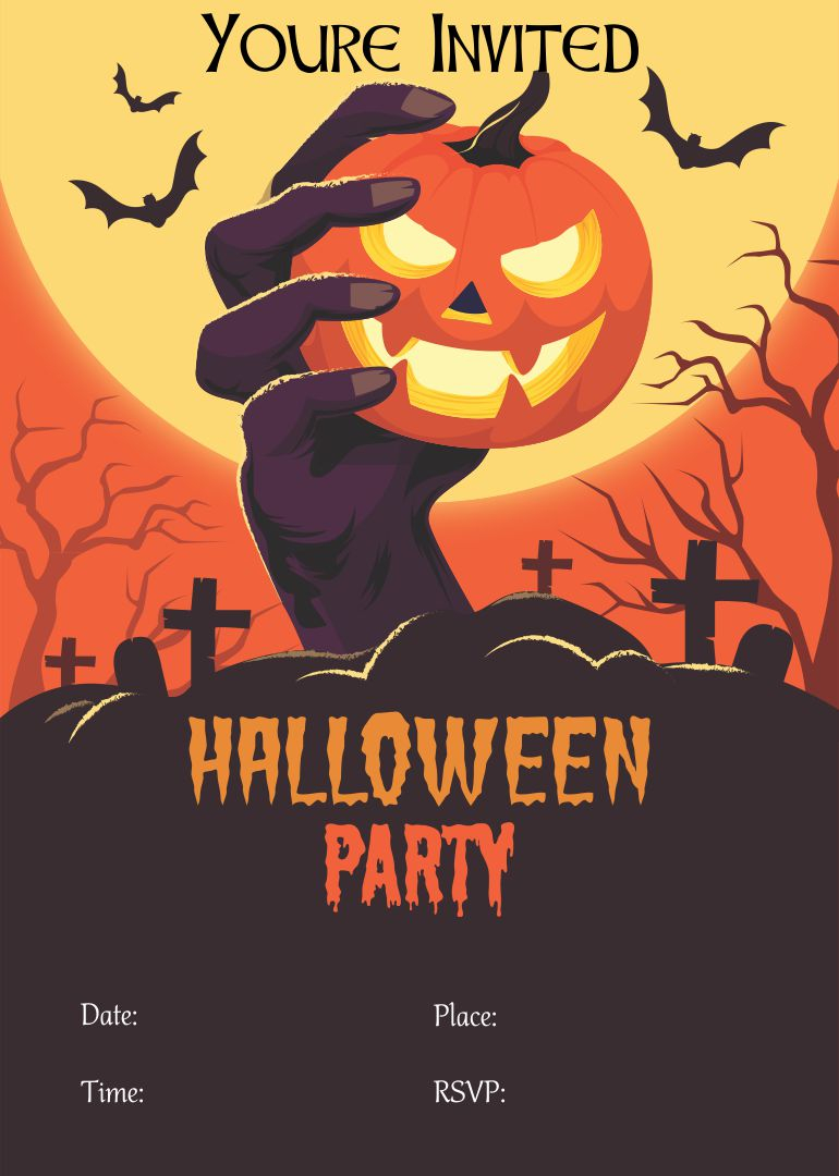 15 Best Free Printable Blank Halloween Invitations Printablee