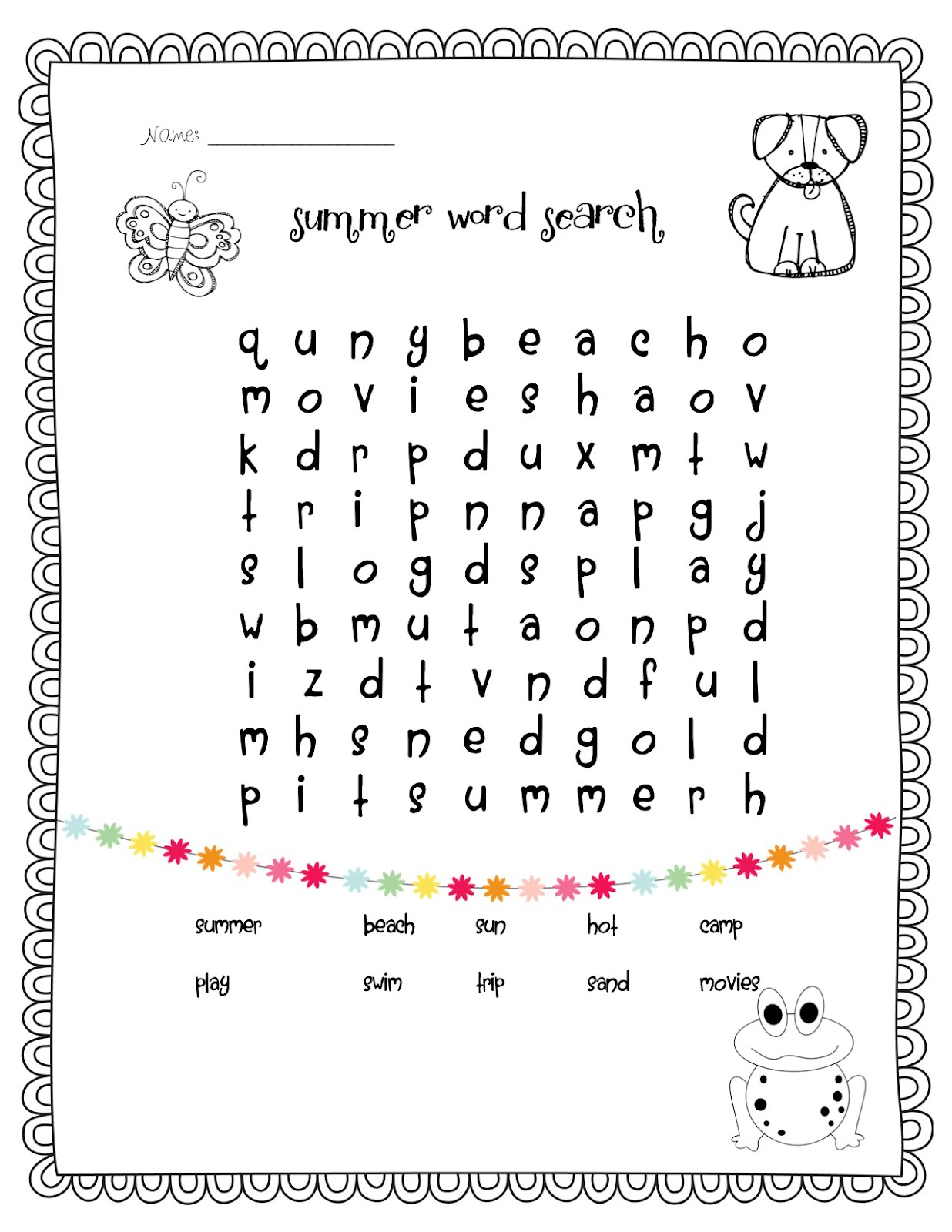 1st Grade Word Search Best Coloring Pages For Kids