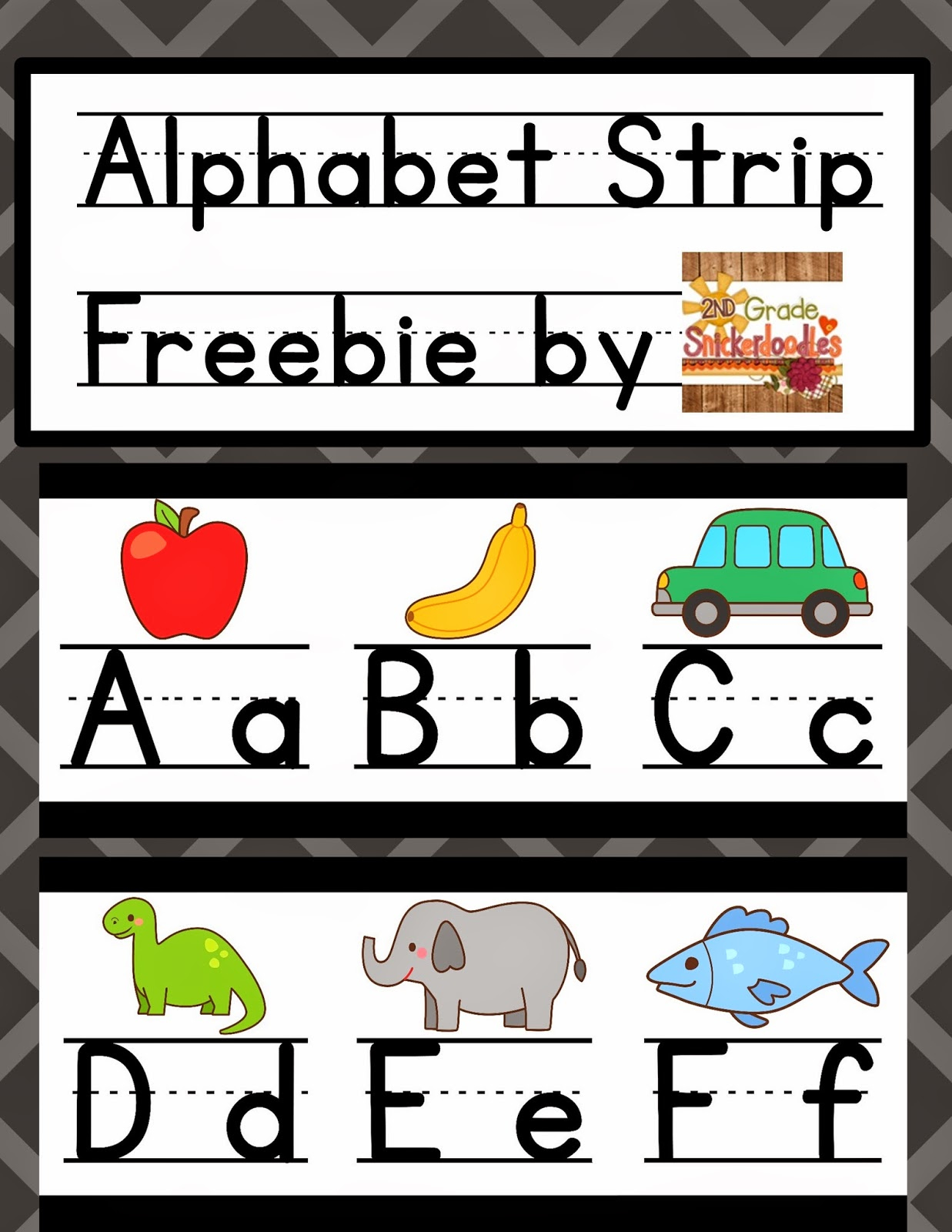 2nd Grade Snickerdoodles Alphabet Strip Posters FREEBIE