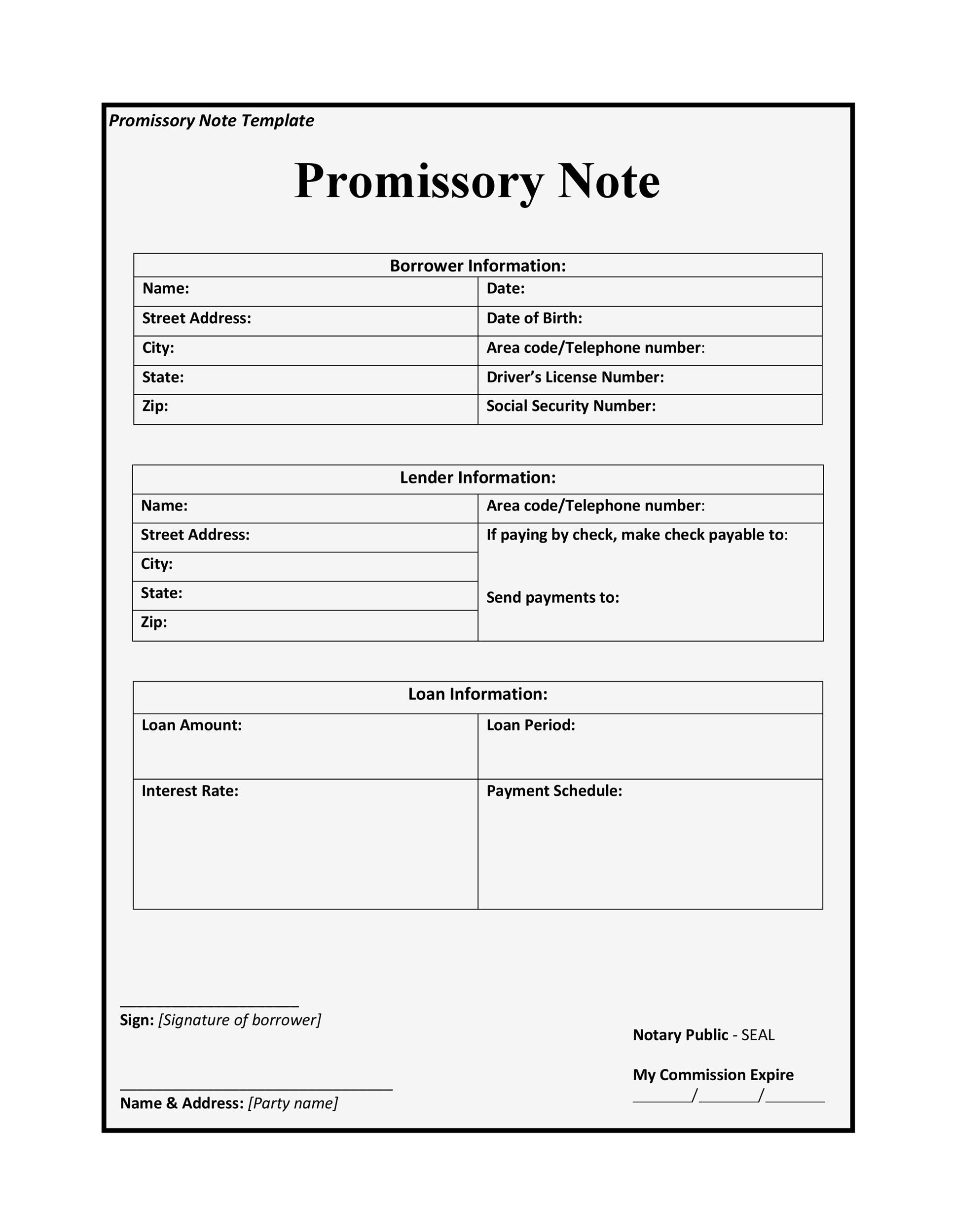 45 FREE Promissory Note Templates Forms Word PDF Template Lab