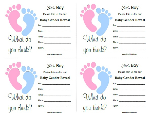 Baby Gender Reveal Invitations Free Printable