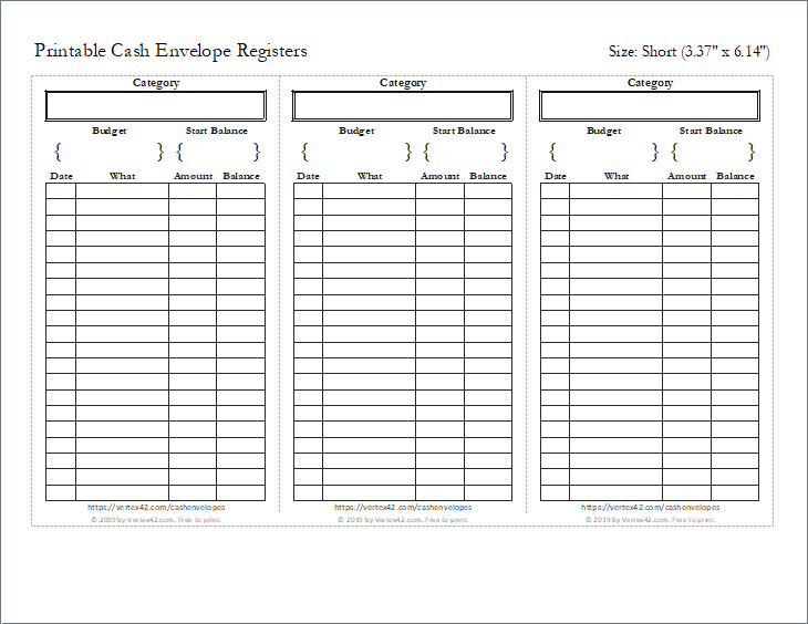 Cash Envelopes Printable Cash Envelope Tracker Templates