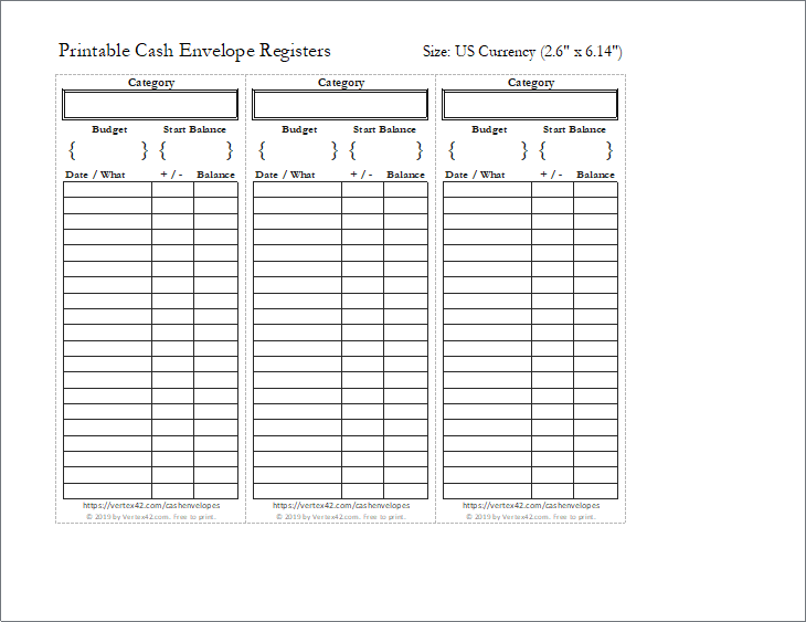 Cashless Envelope Trackers The Budget Mom Printable Cash Tracker For 
