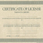 Certificate License For Minister Cokesbury