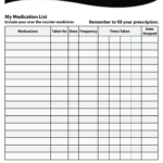 Daily Medication List Printable Templates At Allbusinesstemplates