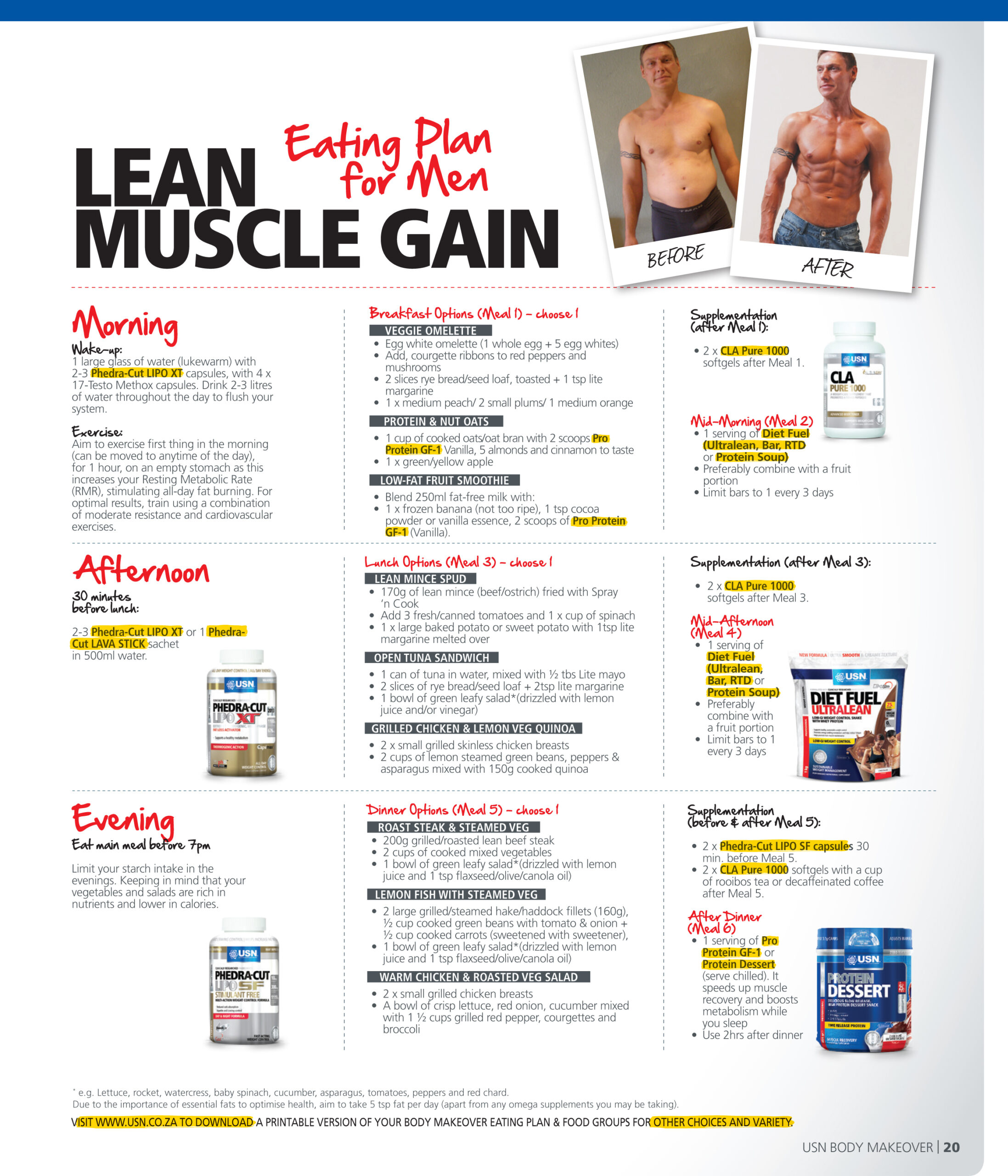 Diet And Exercise Plan To Gain Lean Muscle Diet Plan