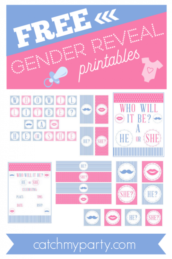 Download These Cute FREE Gender Reveal Printables Catch My Party