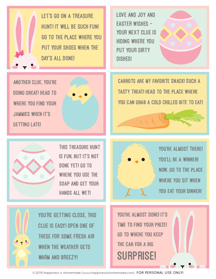 Easter Scavenger Hunt FREE Printable Happiness Is Homemade