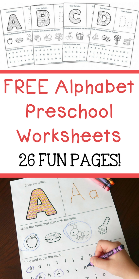 FREE Alphabet Preschool Printable Worksheets To Learn The Alphabet