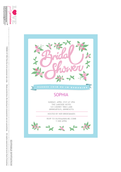 FREE Bridal Shower Party Printables From Love Party Printables Catch 