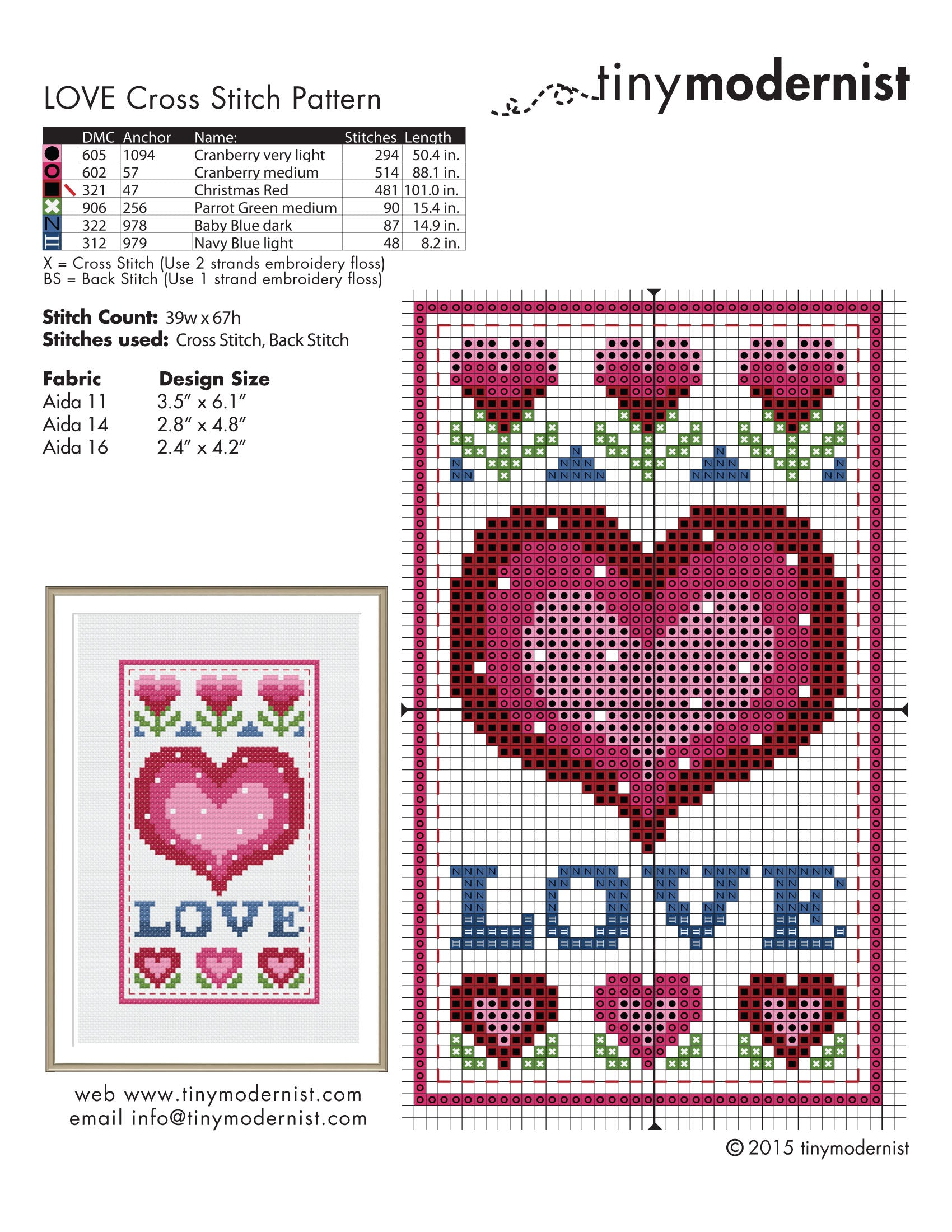 FREE Cross Stitch Patterns Tiny Modernist Cross Stitch