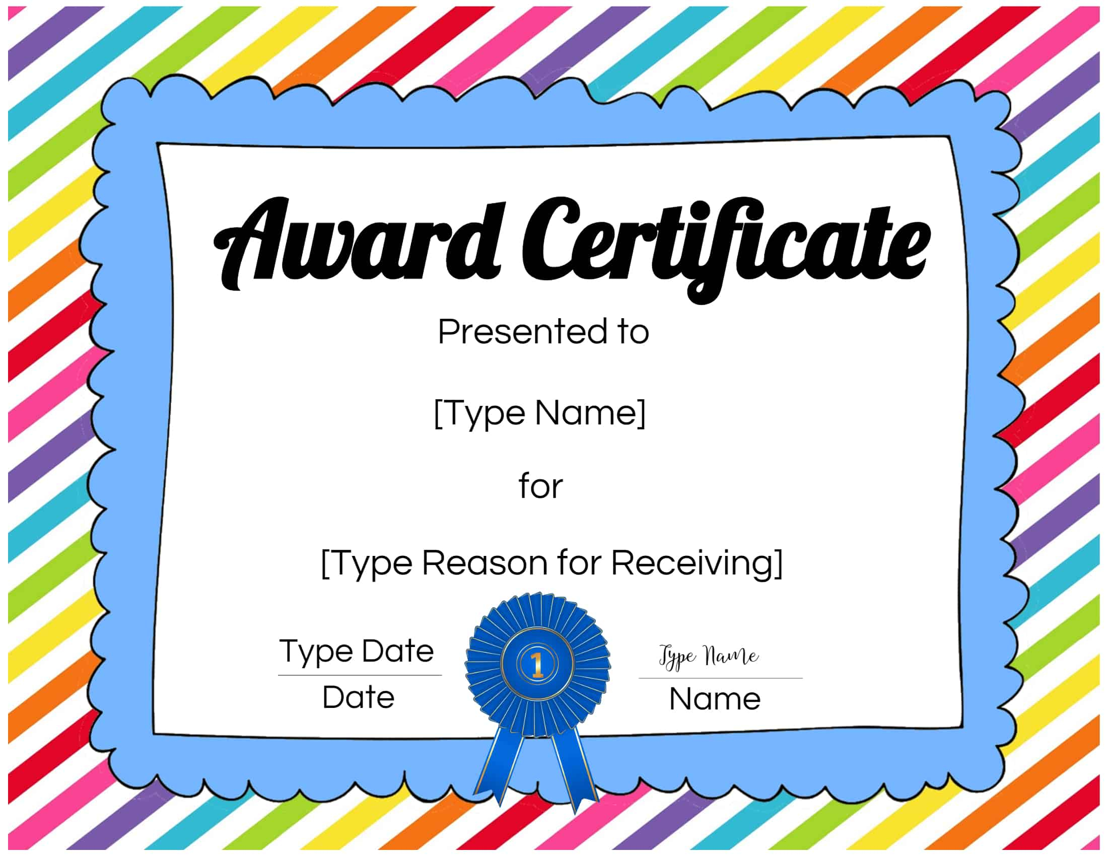 Free Custom Certificates For Kids Customize Online Print At Home