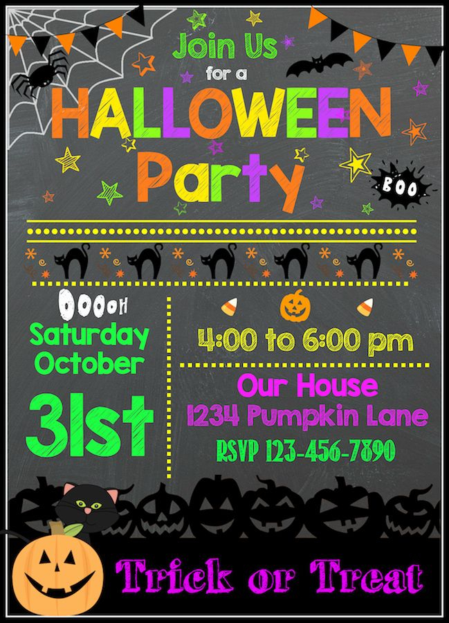 Free Halloween Birthday Invitation Template In 2020 Halloween 