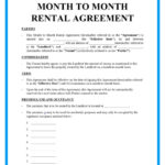 Free Month To Month Rental Agreements Sample