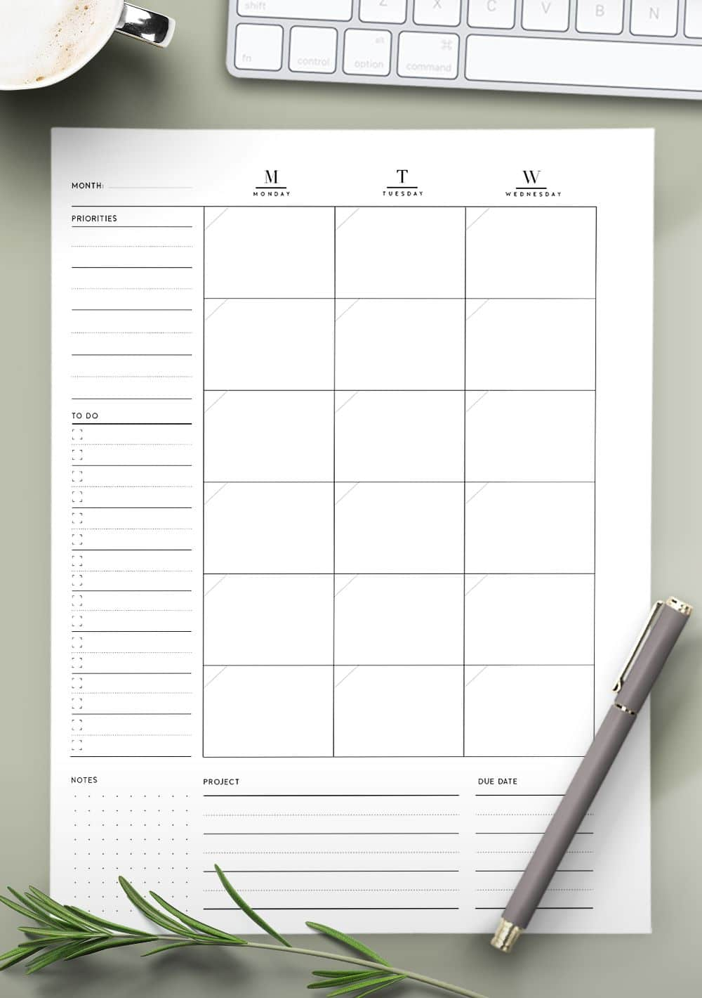 FREE Monthly Planner Printable PDF World Of Printables
