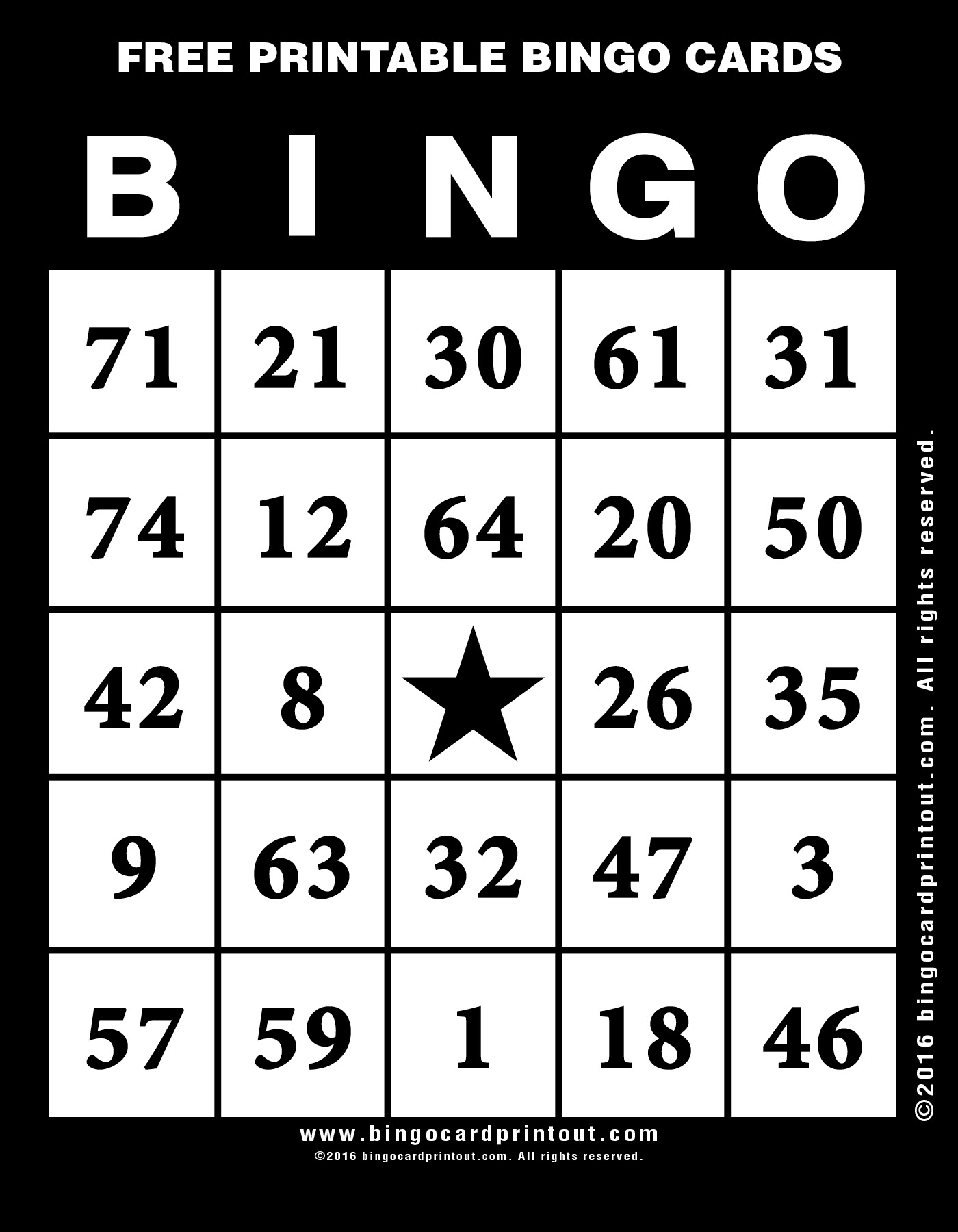 Free Printable Bingo Cards BingoCardPrintout