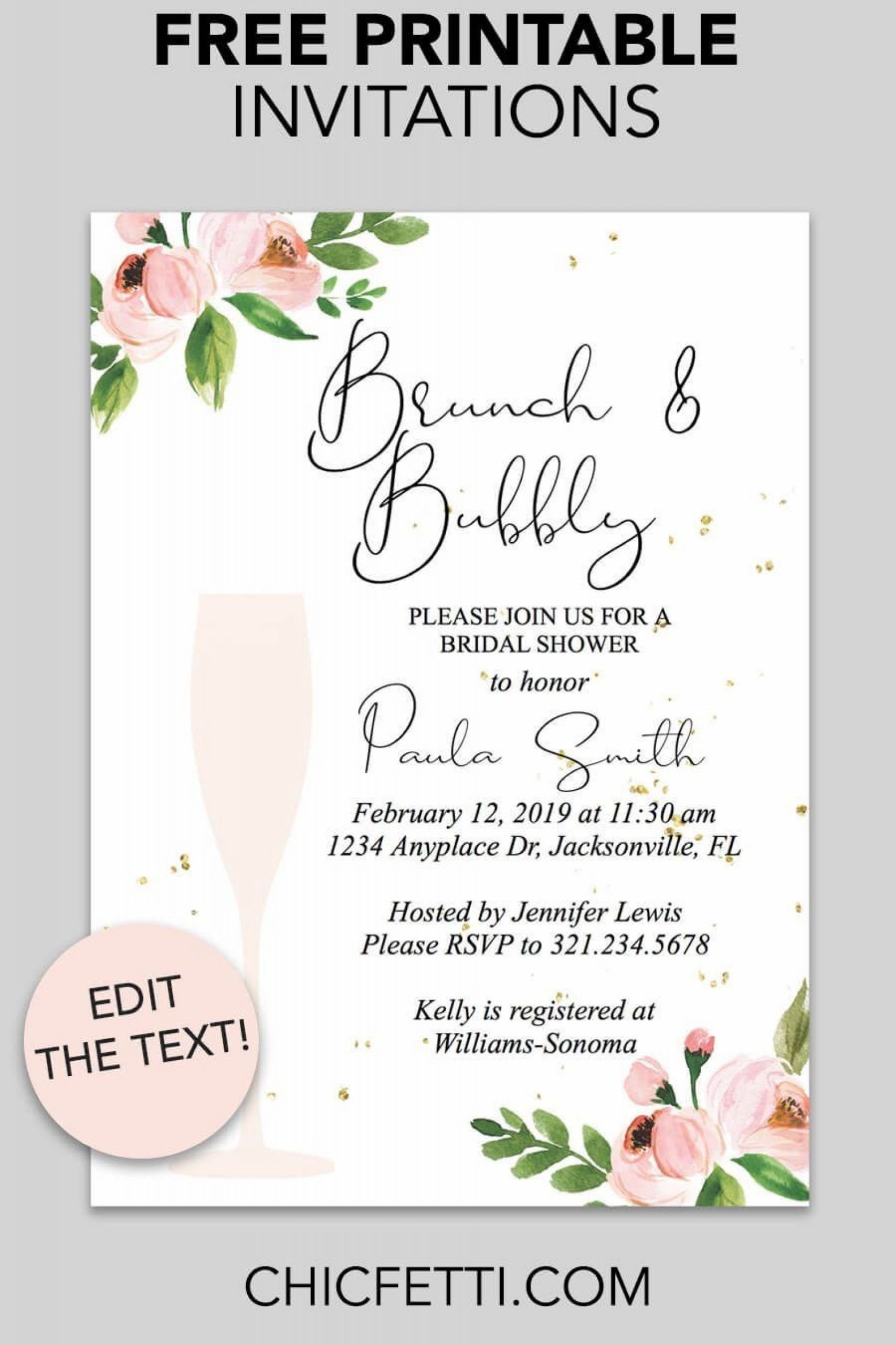 Free Printable Bridal Shower Templates Invitation Templates