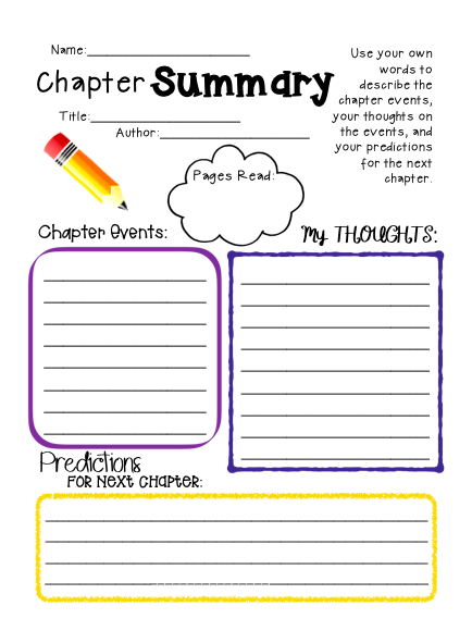 Free Printable Chapter Summary Template Download Free Printable Gallery