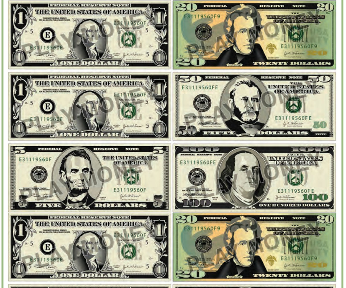Free Printable Dollar Bill Template Free Printable